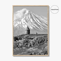 Armenia Black and White Fine Art Photo Print, Khor Virap Monastery, Mount Ararat Poster