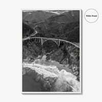 Big Sur Black and White Fine Art Photo Print, Bixby Creek Bridge, California Poster