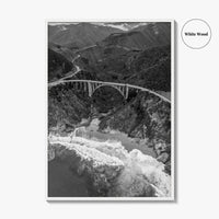 Big Sur Black and White Fine Art Photo Print, Bixby Creek Bridge, California Poster