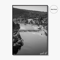 Ardennes Black and White Fine Art Photo Print, River Meuse Dinant Namur Poster