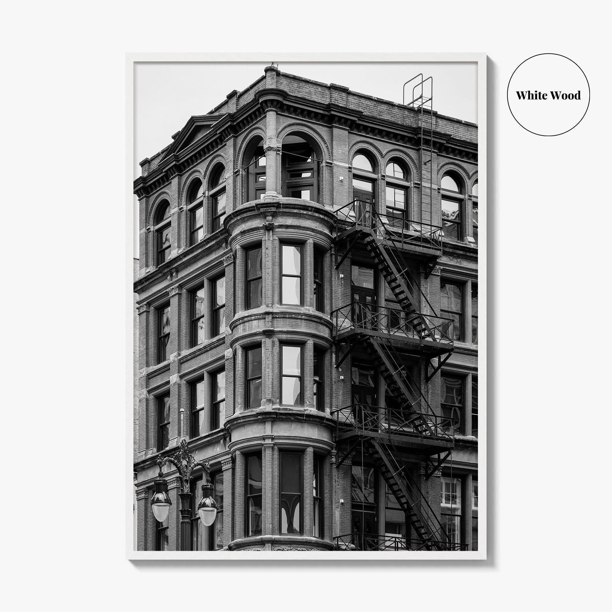 Detroit Black and White Fine Art Photo Print, Michigan USA, Architecture Wall Decor Poster