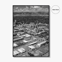 Fort Collins Black and White Fine Art Photo Print, Aerial View, Colorado Poster, USA