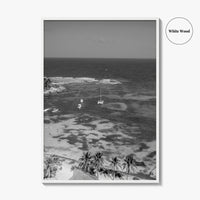 Akumal Black and White Fine Art Photo Print, Quintana Roo Riviera Maya Mexico Poster