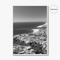 Corona Del Mar Black and White Fine Art Photo Print, Newport Beach California, Aerial