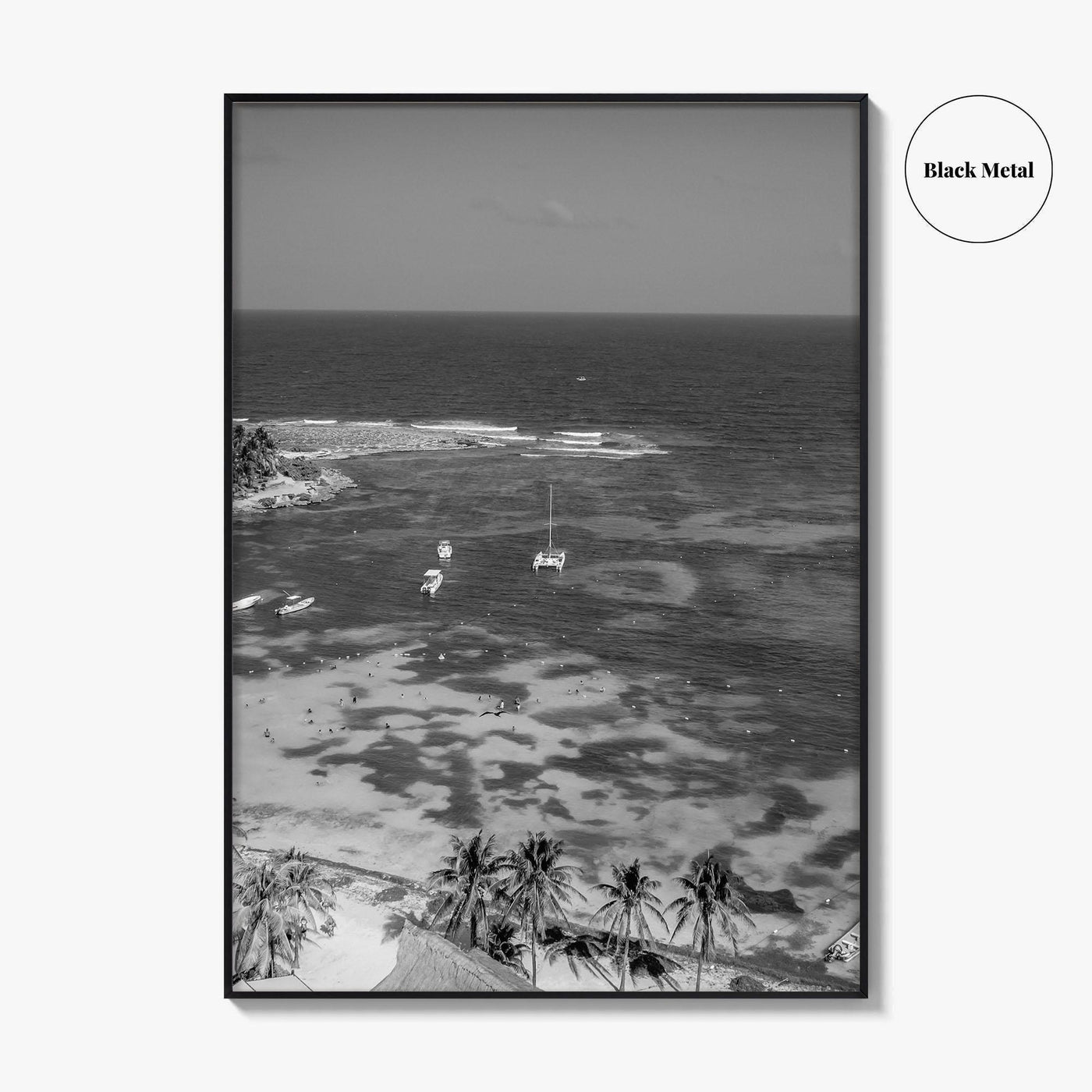 Akumal Black and White Fine Art Photo Print, Quintana Roo Riviera Maya Mexico Poster