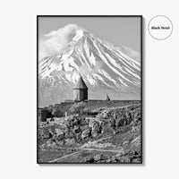 Armenia Black and White Fine Art Photo Print, Khor Virap Monastery, Mount Ararat Poster