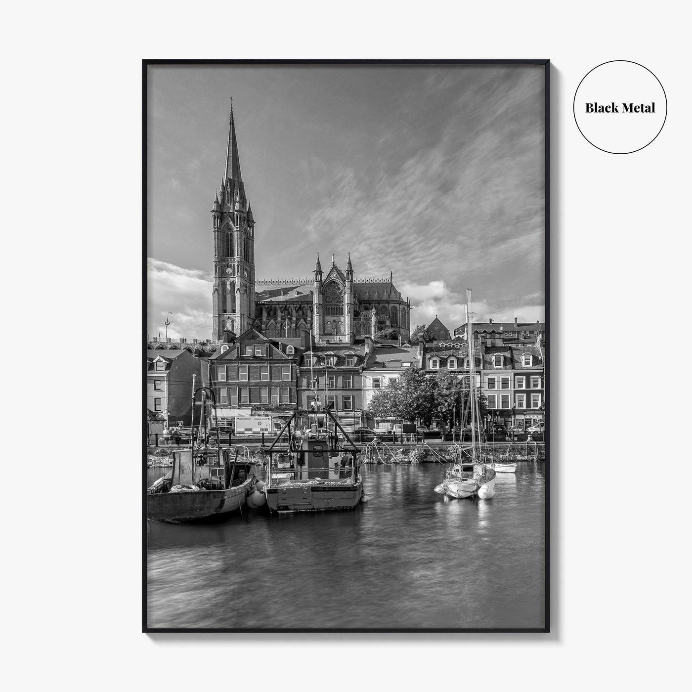 Cork Black and White Fine Art Photo Print, Cobh Cathedral Ireland Poster