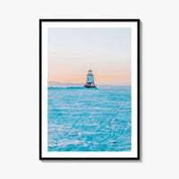 Burlington Vermont Fine Art Photo Print, Lake Champlain Breakwater, Winter, USA, Poster