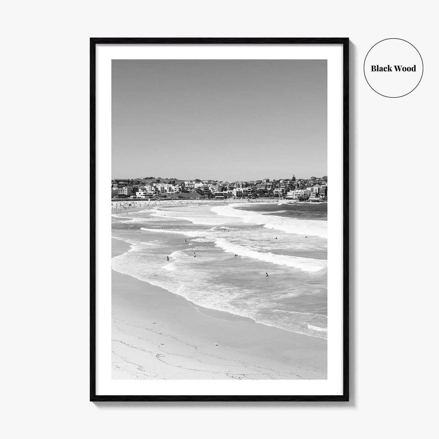 Bondi Beach Black and White Fine Art Photo Print, Sydney Australia Wall Decor Poster