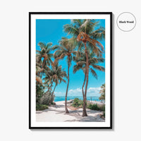 Key Largo Fine Art Photo Print, Florida, Tropical Beach, Palm Trees Poster