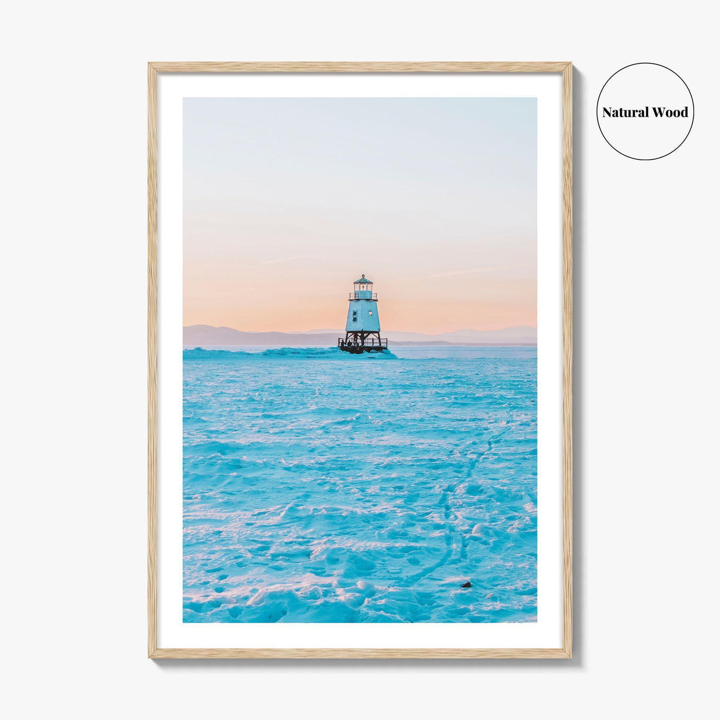 Burlington Vermont Fine Art Photo Print, Lake Champlain Breakwater, Winter, USA, Poster