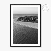 Cape May Point Black and White Fine Art Photo Print, New Jersey, Aerial Poster
