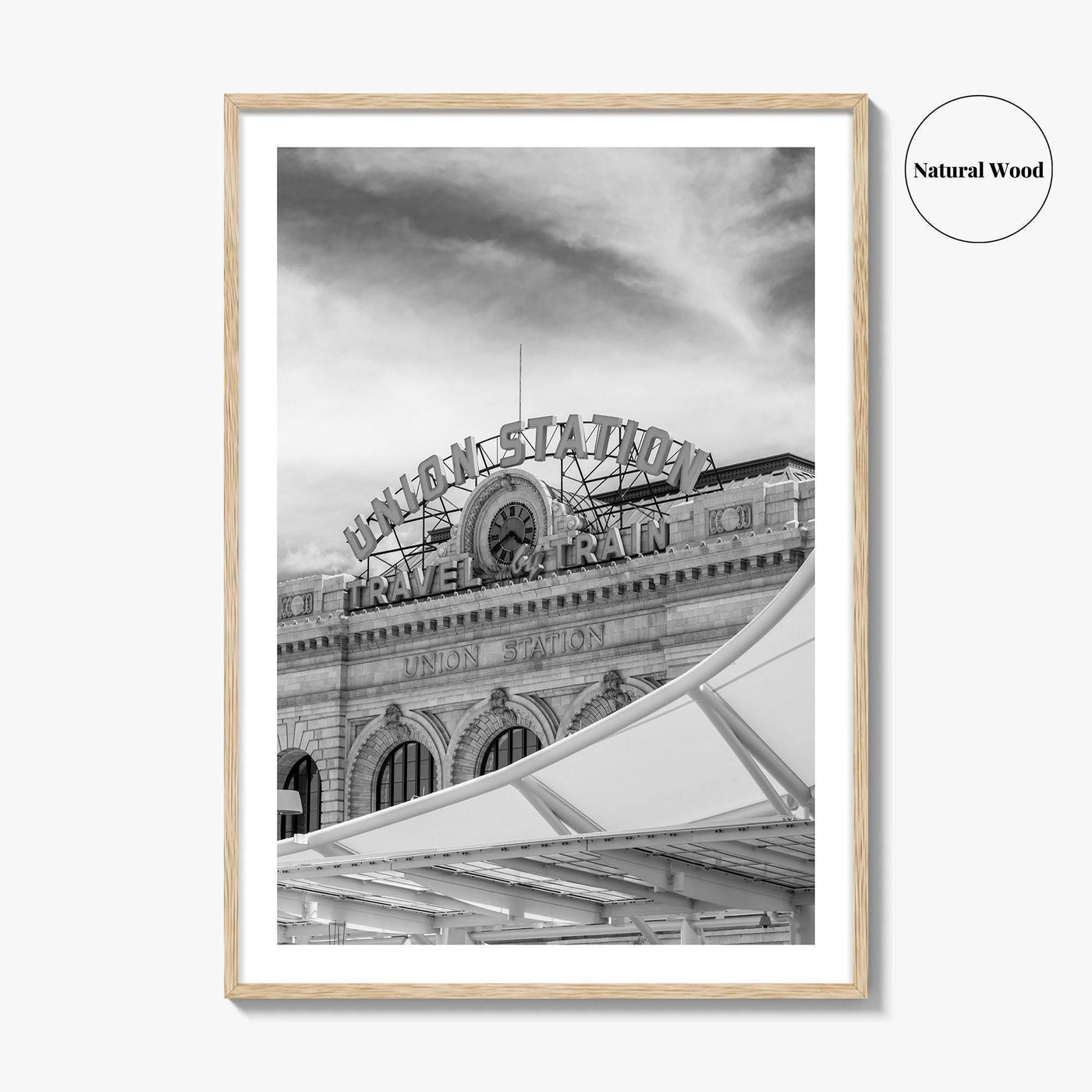 Denver Black and White Fine Art Photo Print, Union Station Colorado Poster