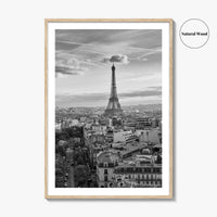 Paris Skyline Black and White Fine Art Photo Print, Eiffel Tower, France Poster