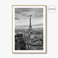 Paris Skyline Black and White Fine Art Photo Print, Eiffel Tower, France Poster