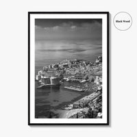 Dubrovnik Black and White Fine Art Photo Print, Old Town Croatia Poster Europe Decor