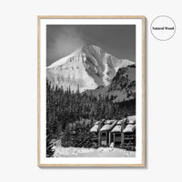 Big Sky Black and White Fine Art Photo Print, Montana USA Poster, Ski Resort