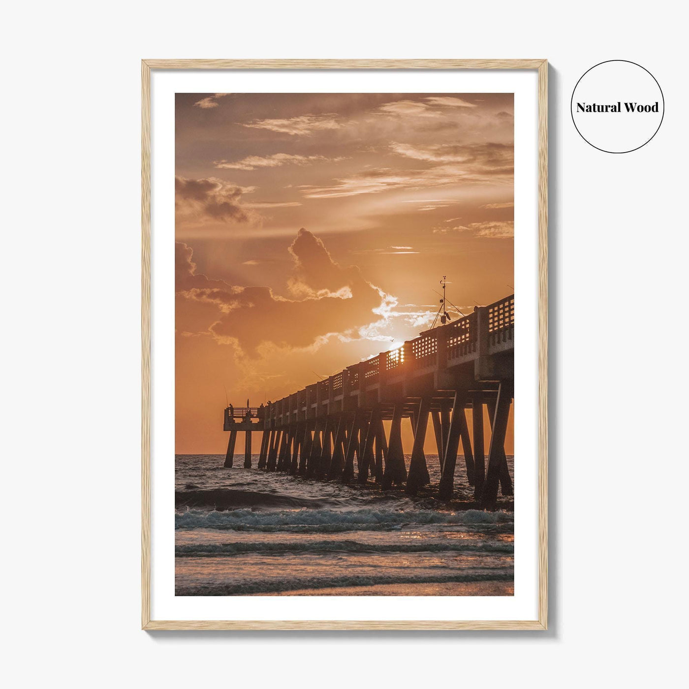 Jacksonville Beach Fine Art Photo Print, Jacksonville Florida Poster, Atlantic Ocean Pier USA