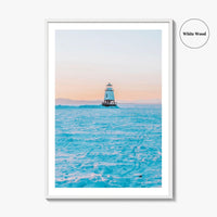 Burlington Vermont Fine Art Photo Print, Lake Champlain Breakwater, Winter, USA, Poster