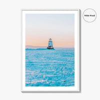 Burlington Vermont Fine Art Photo Print, Lake Champlain Breakwater, Winter, USA, Poster