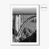 Bixby Creek Bridge Black and White Fine Art Photo Print, Big Sur, California Poster