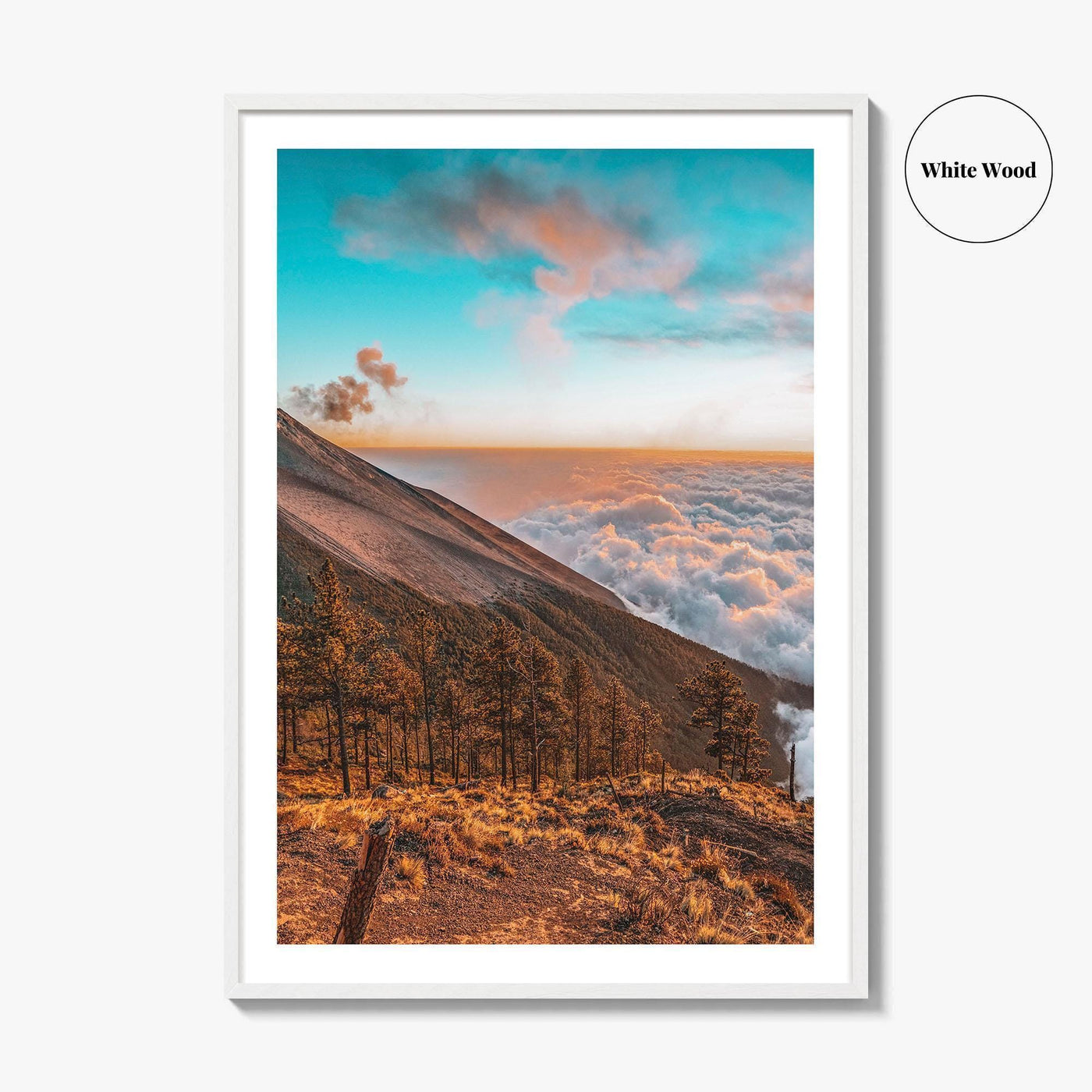 Guatemala Fine Art Photo Print, Volcano above Clouds, Nature Wall Decor Poster