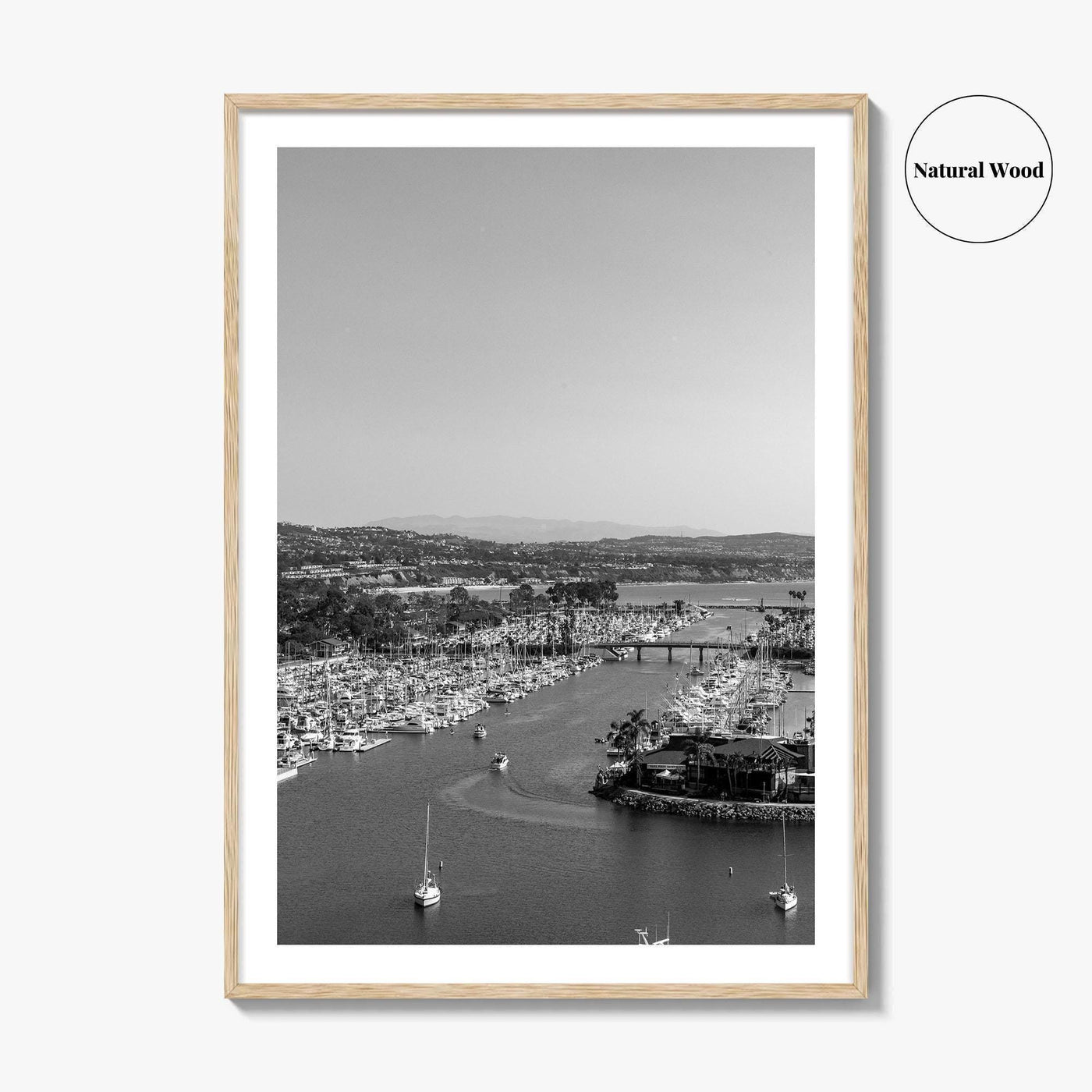 Dana Point Harbor Black and White Fine Art Photo Print, Orange County Poster