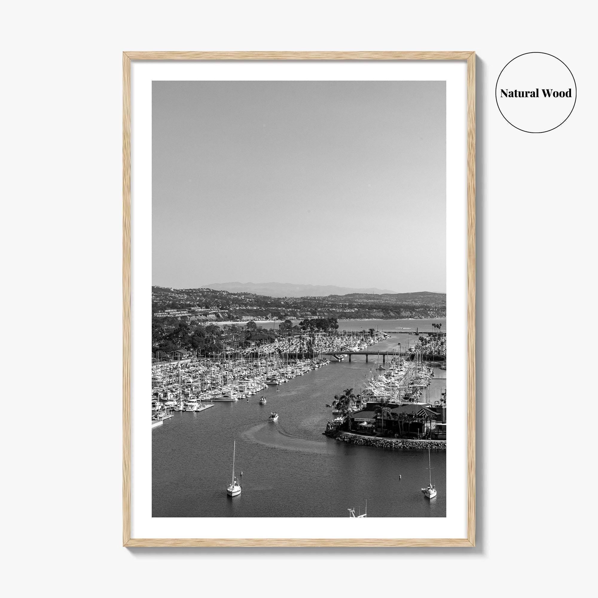 Dana Point Harbor Black and White Fine Art Photo Print, Orange County Poster