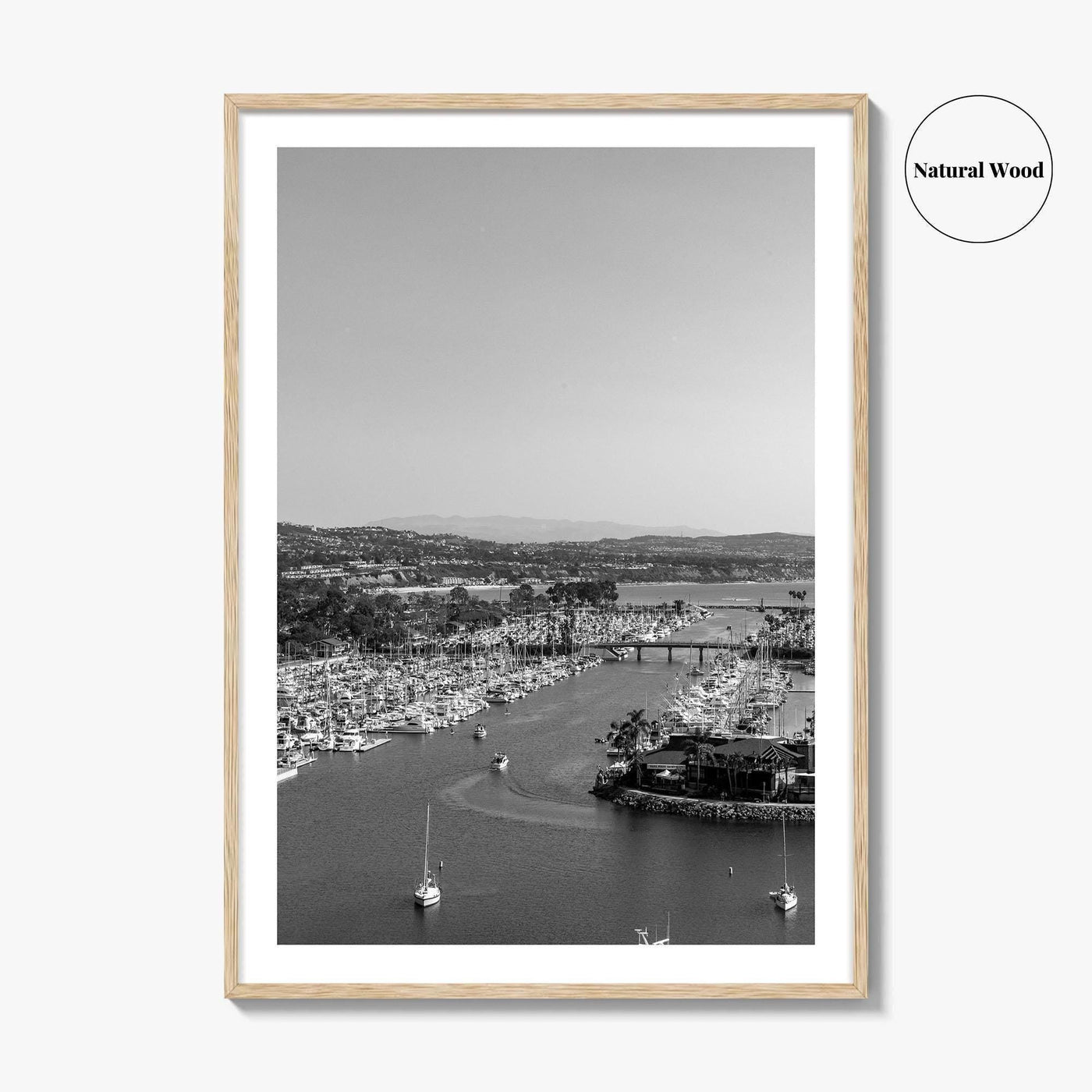 Dana Point Harbor Black and White Fine Art Photo Print, Orange County Poster