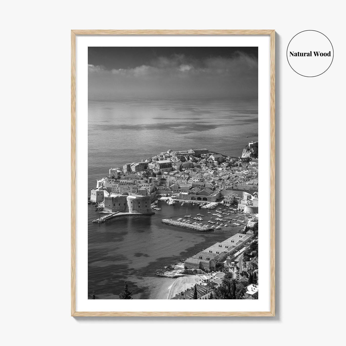 Dubrovnik Black and White Fine Art Photo Print, Old Town Croatia Poster Europe Decor