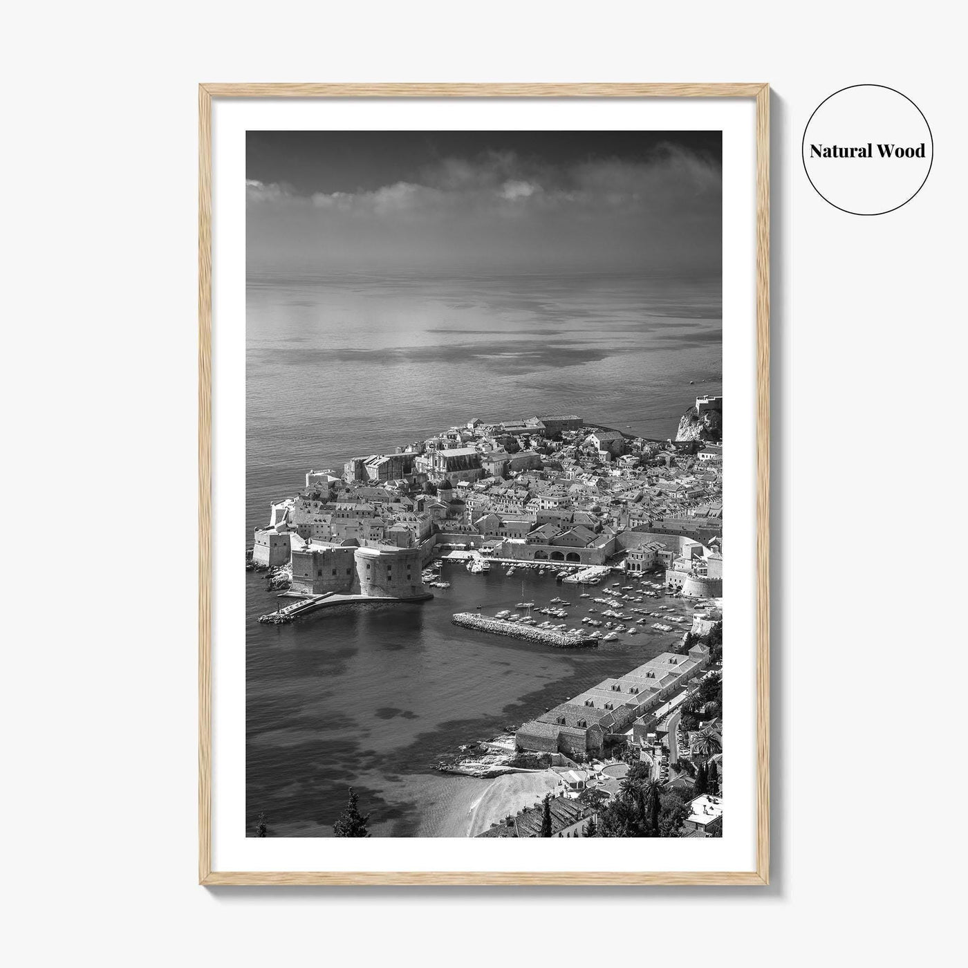 Dubrovnik Black and White Fine Art Photo Print, Old Town Croatia Poster Europe Decor