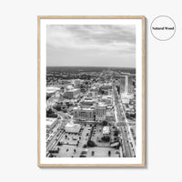South Bend Skyline Black and White Fine Art Photo Print, Indiana Downtown Wall Poster