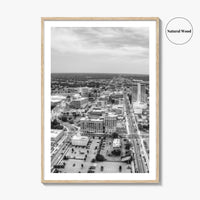 South Bend Skyline Black and White Fine Art Photo Print, Indiana Downtown Wall Poster