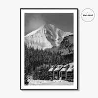 Big Sky Black and White Fine Art Photo Print, Montana USA Poster, Ski Resort