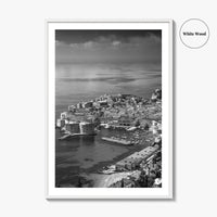 Dubrovnik Black and White Fine Art Photo Print, Old Town Croatia Poster Europe Decor