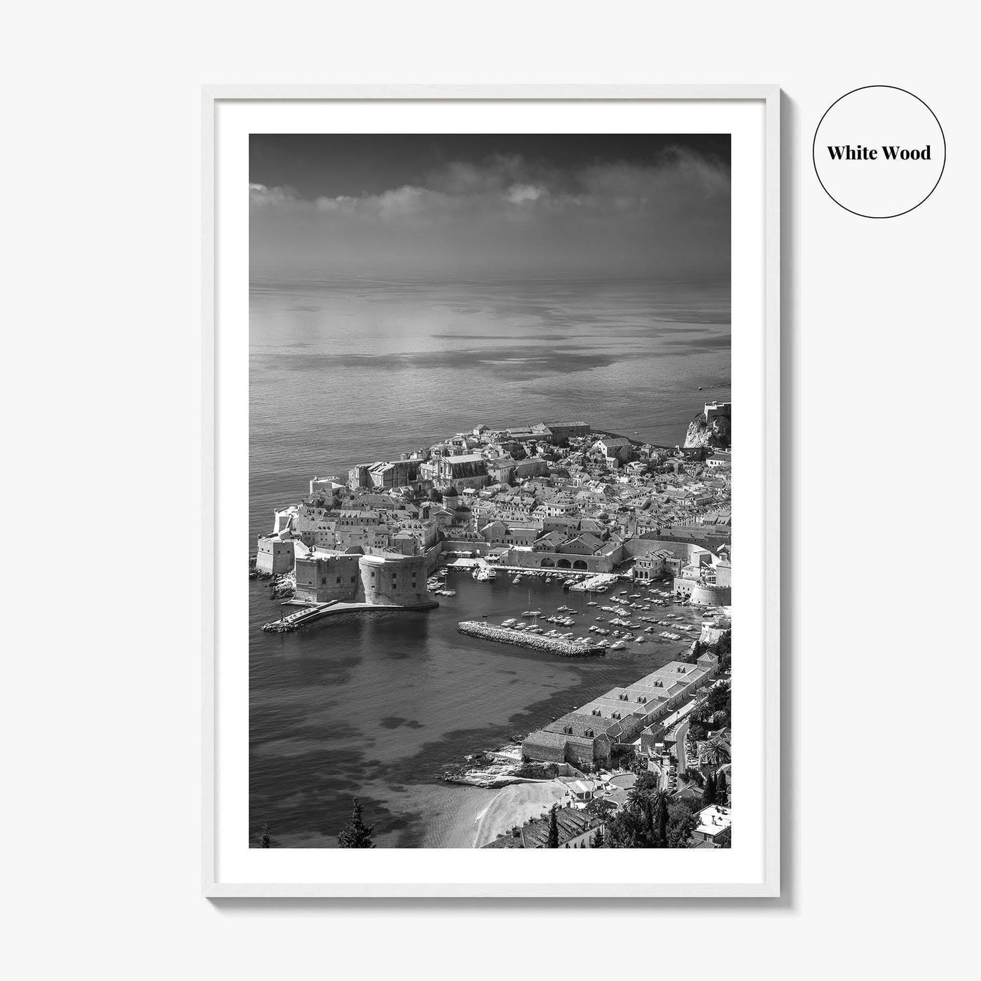 Dubrovnik Black and White Fine Art Photo Print, Old Town Croatia Poster Europe Decor