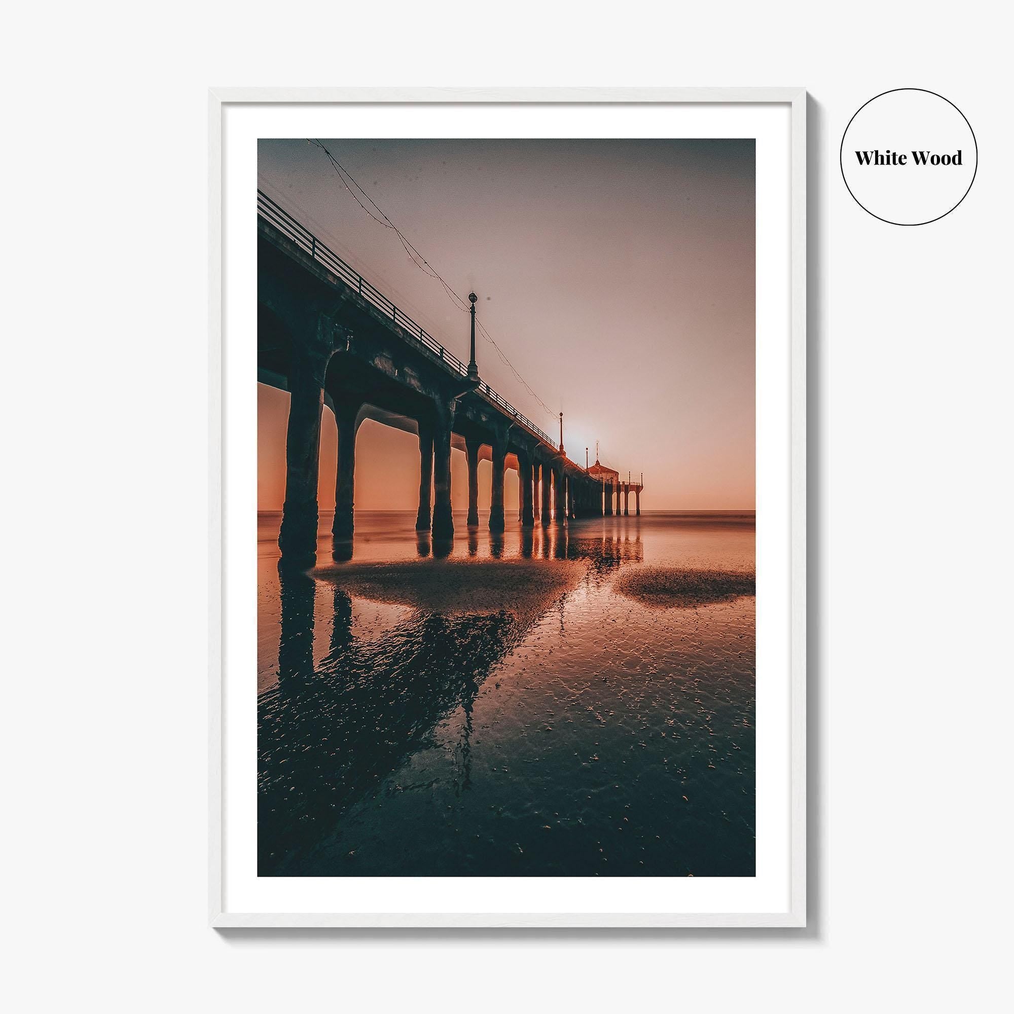 Manhattan Beach Fine Art Photo Print, Pier, Los Angeles, California, USA Wall Decor Poster