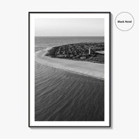 Cape May Point Black and White Fine Art Photo Print, New Jersey, Aerial Poster