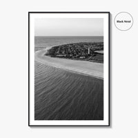 Cape May Point Black and White Fine Art Photo Print, New Jersey, Aerial Poster