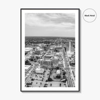 South Bend Skyline Black and White Fine Art Photo Print, Indiana Downtown Wall Poster