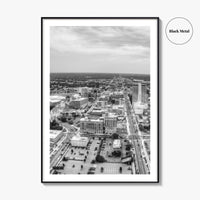 South Bend Skyline Black and White Fine Art Photo Print, Indiana Downtown Wall Poster