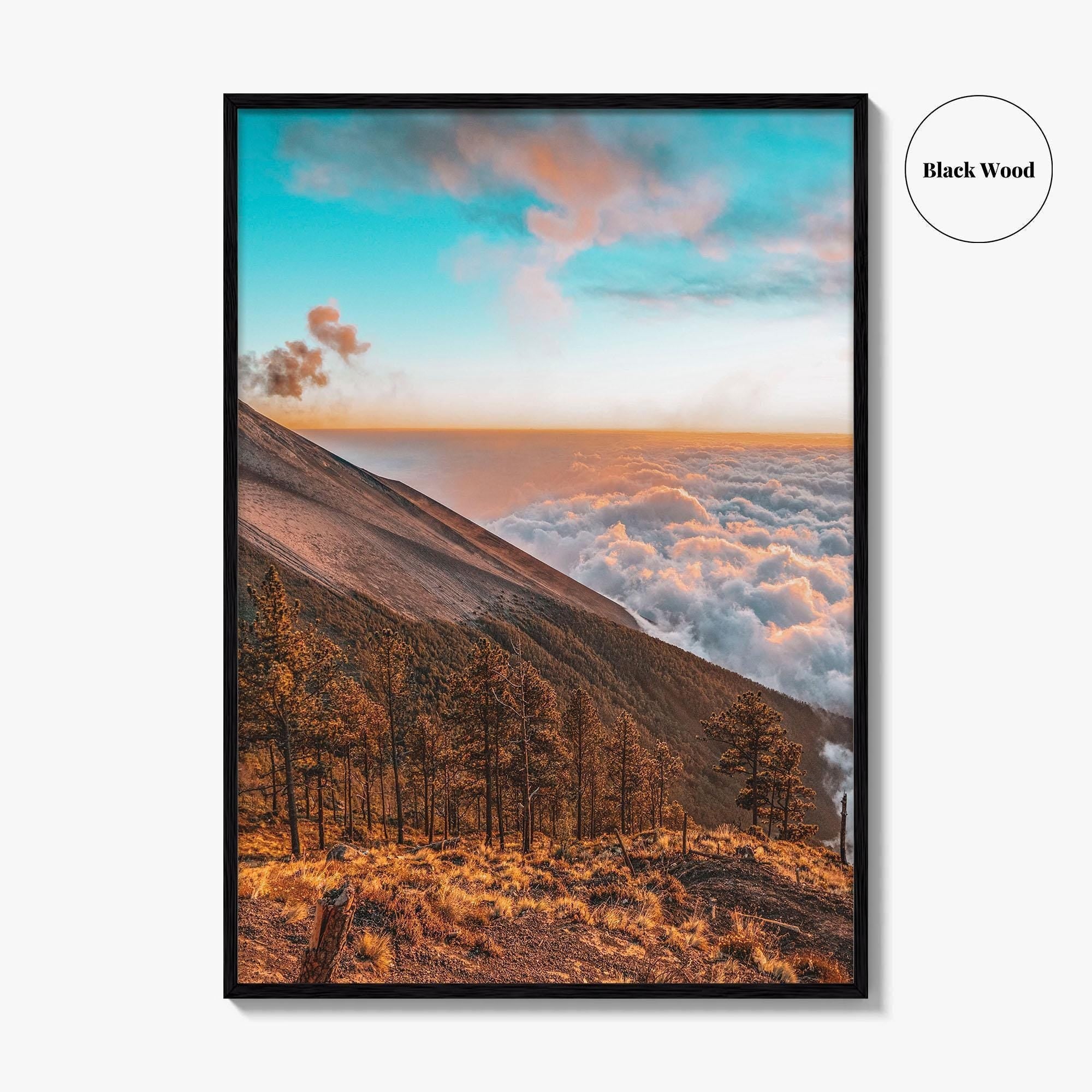 Guatemala Fine Art Photo Print, Volcano above Clouds, Nature Wall Decor Poster