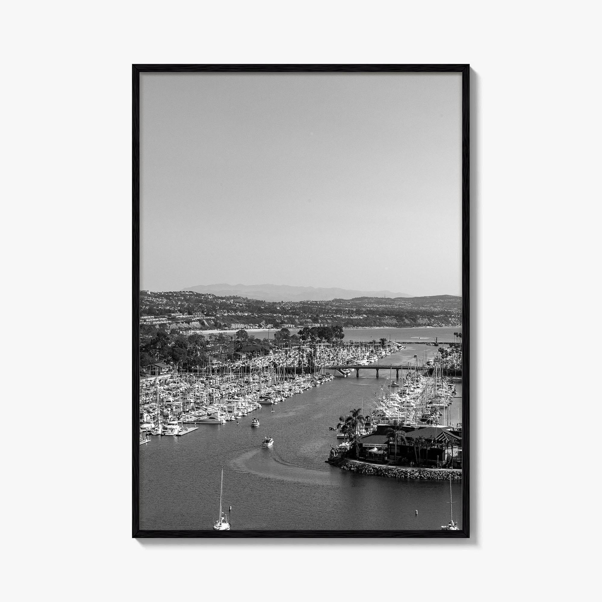 Dana Point Harbor Black and White Fine Art Photo Print, Orange County Poster