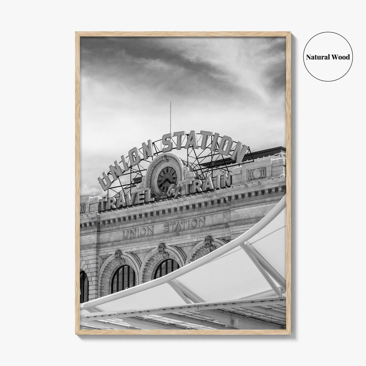Denver Black and White Fine Art Photo Print, Union Station Colorado Poster