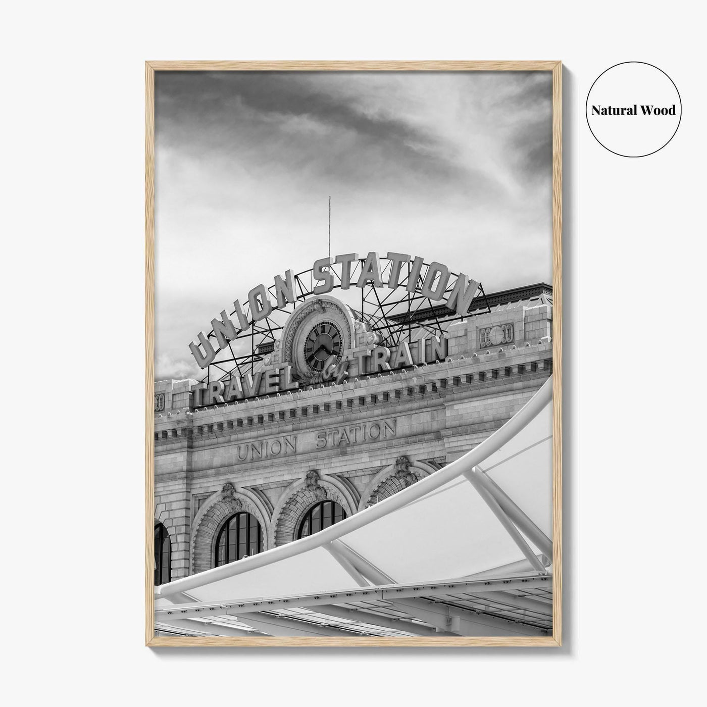 Denver Black and White Fine Art Photo Print, Union Station Colorado Poster