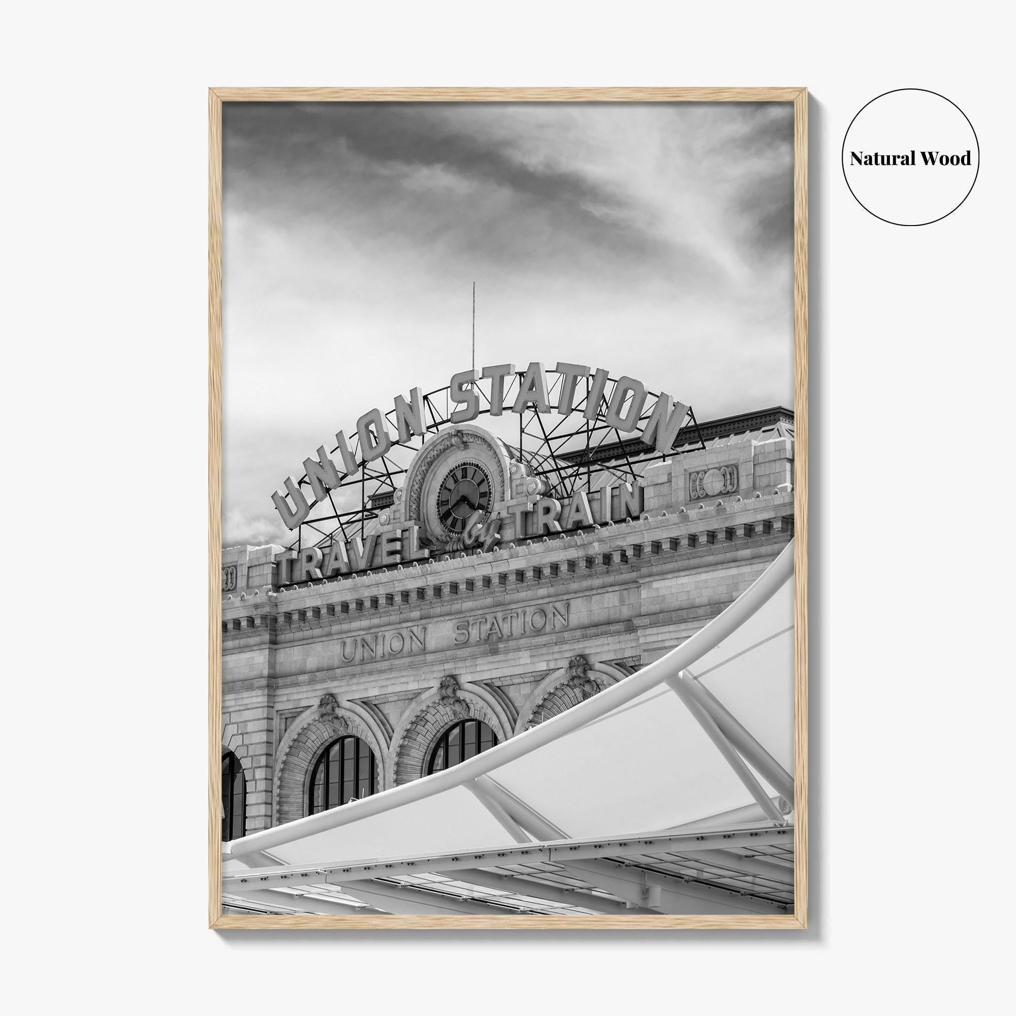 Denver Black and White Fine Art Photo Print, Union Station Colorado Poster