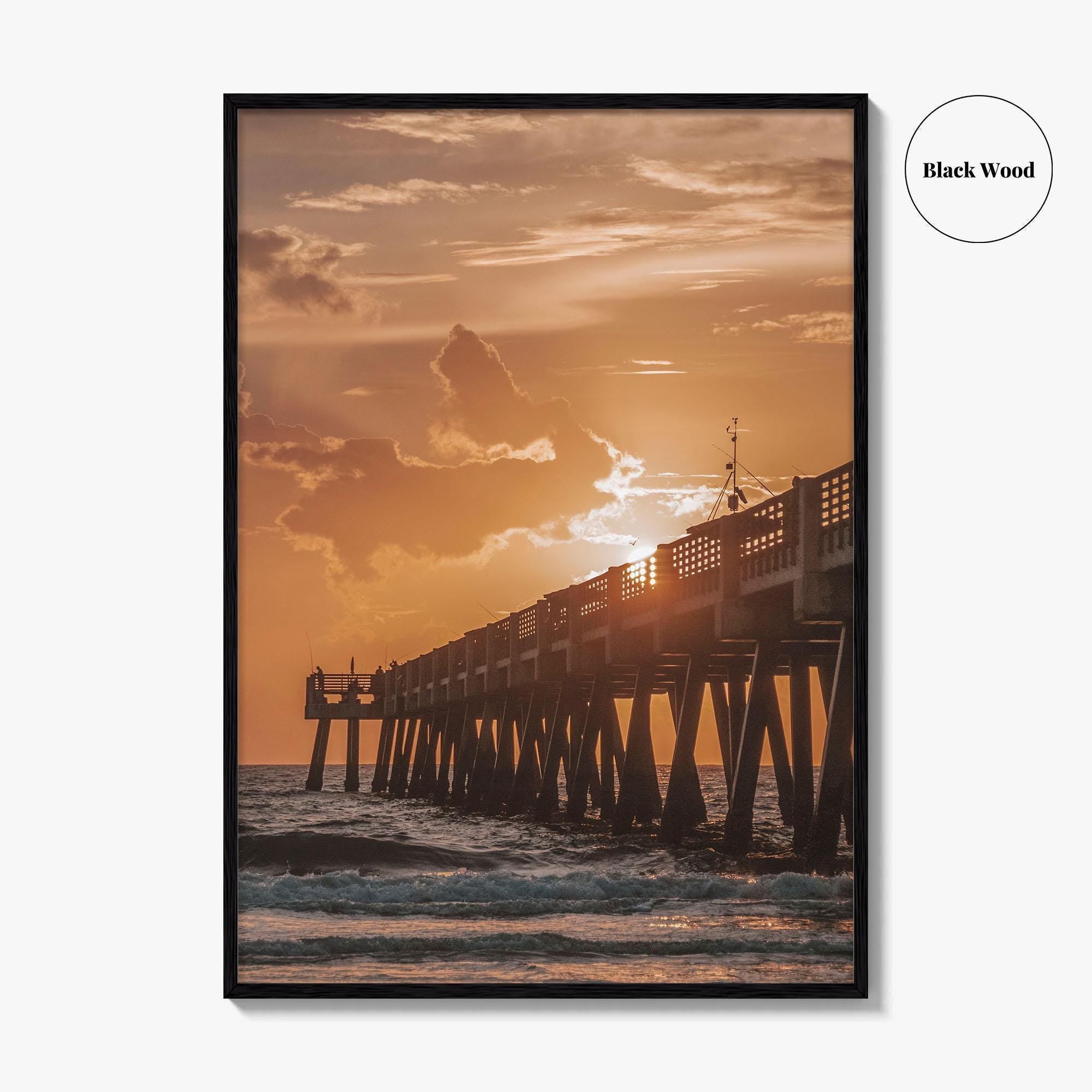 Jacksonville Beach Fine Art Photo Print, Jacksonville Florida Poster, Atlantic Ocean Pier USA