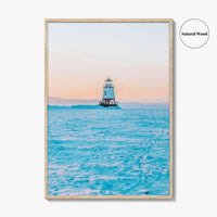 Burlington Vermont Fine Art Photo Print, Lake Champlain Breakwater, Winter, USA, Poster
