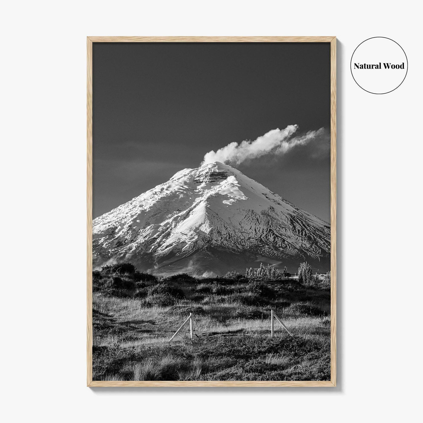 Cotopaxi Black and White Fine Art Photo Print, Volcano, Ecuador, Andes, National Park, Poster