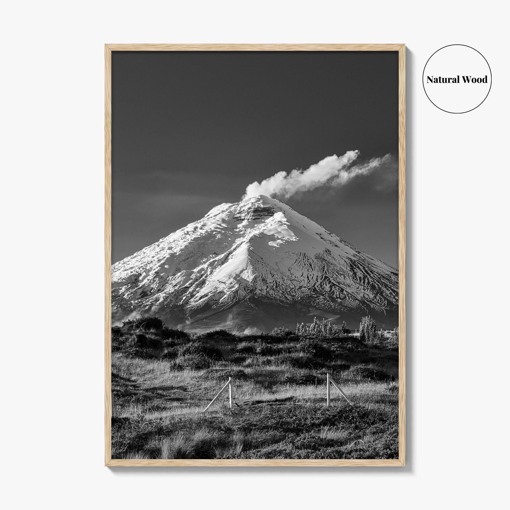 Cotopaxi Black and White Fine Art Photo Print, Volcano, Ecuador, Andes, National Park, Poster